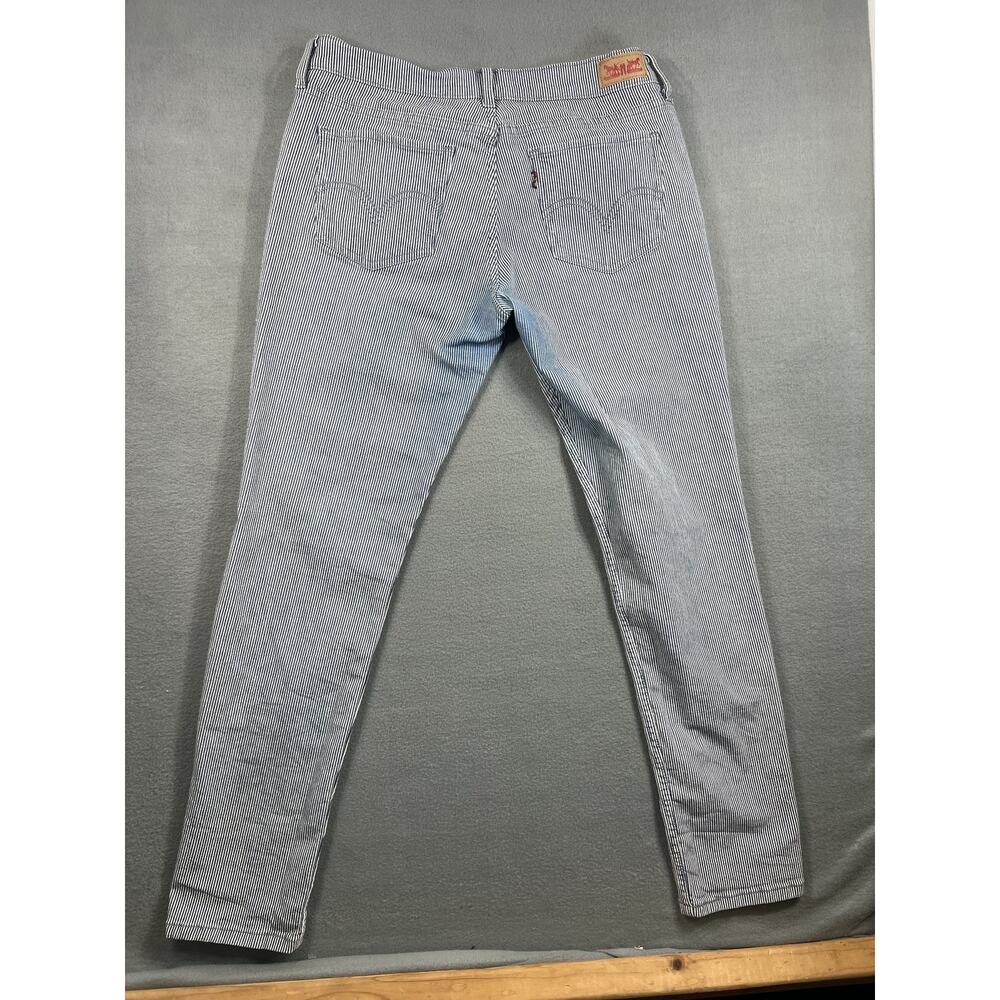 Levi's Women's 524 Too Superlow Jean Size 13M 31x32 Blue White Striped Y2K Style - Picture 7 of 12